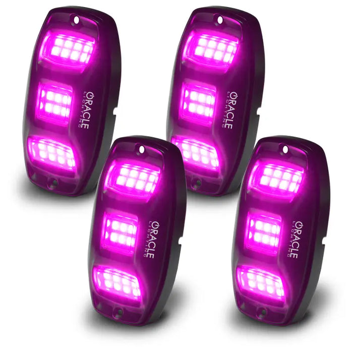 Three purple LEDs in Oracle Underbody RGB+W rock light kit