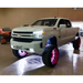 White rock lights on truck with red wheels and red rim for Oracle Underbody Wheel Well Rock Light Kit - 5000K