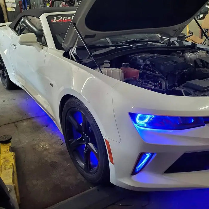 White car with blue lights from Oracle Universal Dynamic LED Underbody Kit - ColorSHIFT - Dynamic.