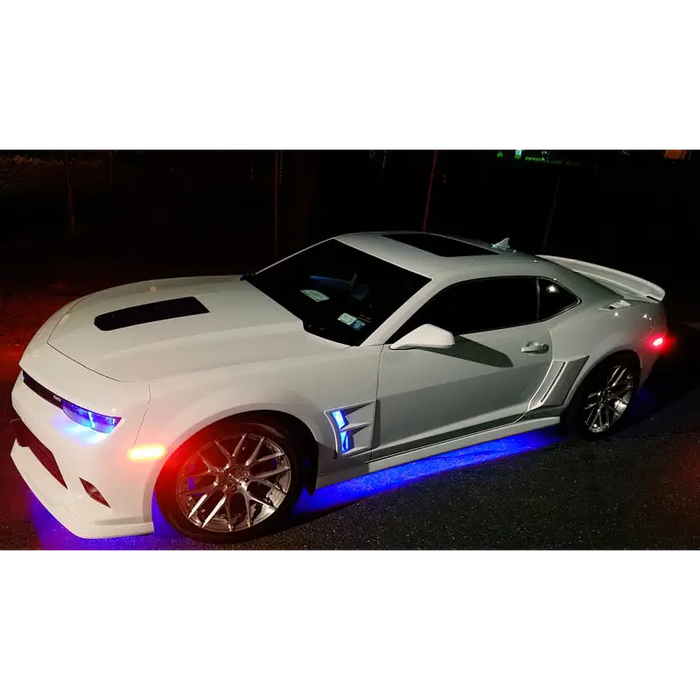 Oracle Universal LED Underbody Kit - ColorSHIFT displaying white car with blue lights