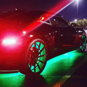 ColorSHIFT Oracle LED Underbody Kit with red lights on a car