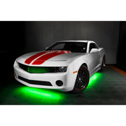 Oracle Universal LED Underbody Kit - ColorSHIFT: white car with red stripes and green light