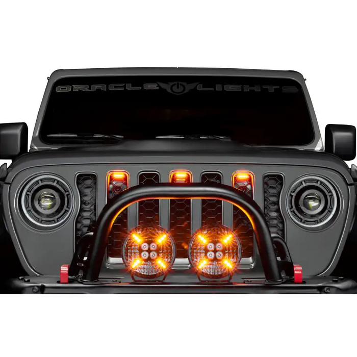 Jeep Universal Pre-Runner Style LED Grill Light Kit - Amber with Tinted Lens