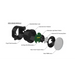 Front view of green bike light on Oracle Vector Series Grill for Jeep Wrangler JK - NA