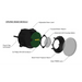 Diagram showcasing parts of the Oracle VECTOR Series LED grille for Jeep Wrangler JK