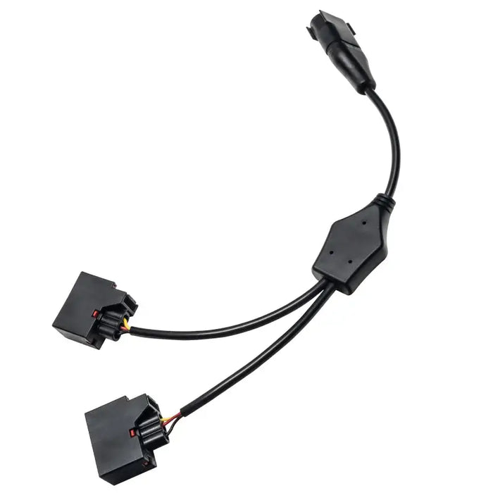 Black wire and connectors for car turn signal, Oracle Wrangler JK Switchback Turn Signal Y Splitter Adapter.