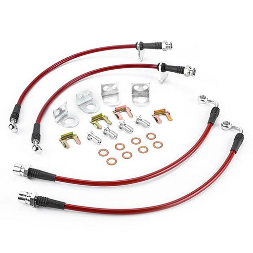 Red brake line kit for bmw e-type - power stop ss brake hose kit