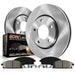 Power stop z17 stock replacement brake kit featuring front brake rotors and ceramic pads for ford mustang