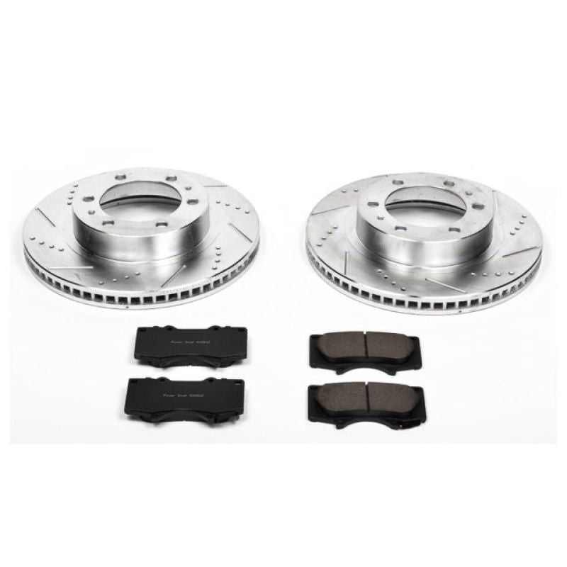 Front brake disc and pads for nissan in power stop z23 evolution sport brake kit