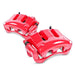 Power stop red brake pads for bmw s100 displayed in power stop calipers