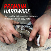 Man cutting wood with knife - power stop z36 truck & tow brake pads for 07-09 chrysler aspen