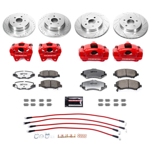 Power stop big brake upgrade kit with brembo brake kit for bmw s13 in red powder coated finish
