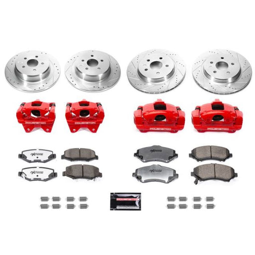 Power stop toyota front brake upgrade kit with big brake conversion - red powder coated