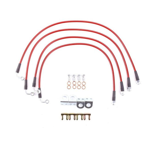 Red brake line kits for 07-17 jeep wrangler with 4in lift - power stop braided hoses