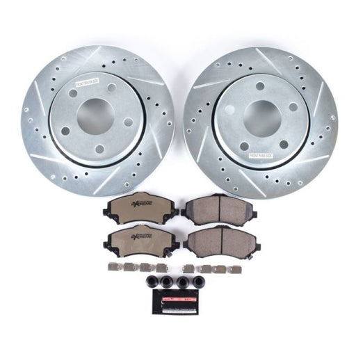 Power stop z36 truck & tow brake kit for ford mustang front brake disc and pads