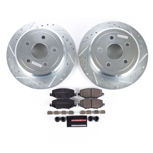 Power stop z23 evolution sport brake kit front disc and pads for ford mustang