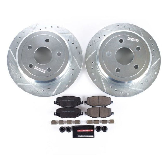 Power stop z23 evolution sport brake kit front disc and pads for ford mustang