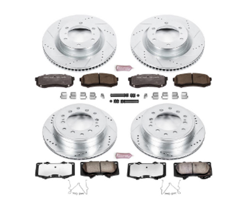 Power stop z17 stock replacement front brake kit with ceramic pads and rear brake kit