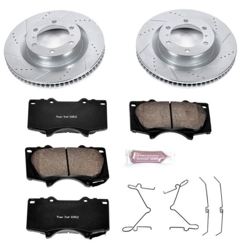 Front brake disc and pads set for bmw e36 - power stop z23 evolution sport brake kit