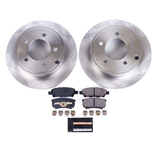 Front brake disc and pads set for ford mustang - power stop z17 stock replacement brake kit