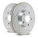 Power stop slotted rotors for ford mustang - front drilled rotor