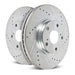 Power stop evolution drilled & slotted rotor for ford mustang with ceramic brake pads