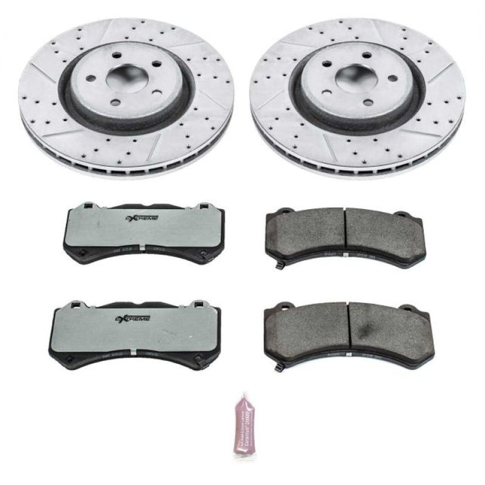 Power stop z26 street brake kit for 12-20 jeep grand cherokee- front and rear view