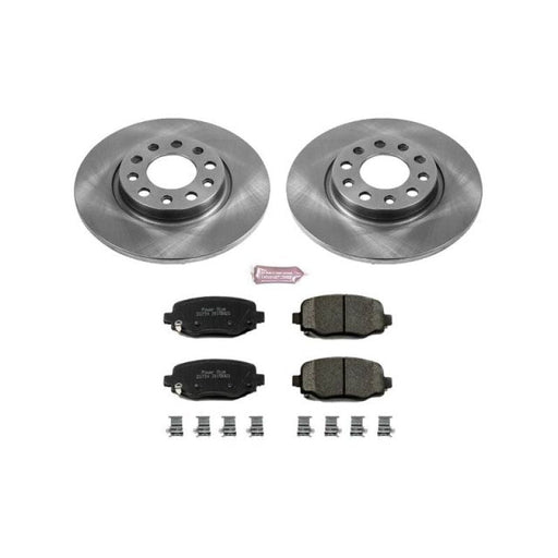 Power stop rear autospecialty brake kit featuring brake disc and pads set