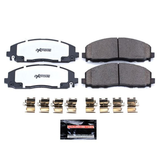 Power stop z36 truck brake pads for toyota, front brake pads with hardware for severe-duty stopping power