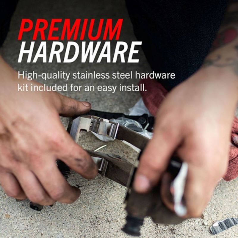 Man cutting wood with knife for power stop z36 truck & tow brake pads