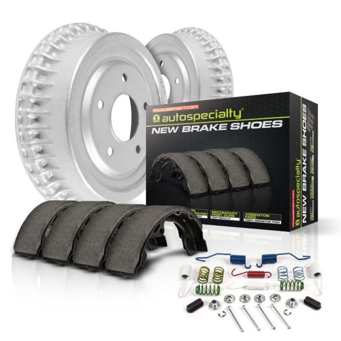 Power stop rear brake drum kit for stock replacement pads on the porsche