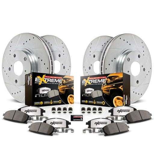 Power stop 92-99 jeep cherokee front & rear autospecialty brake kit with ceramic pads