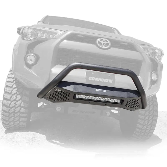 Gray Toyota 4Runner front bumper with skid plate on RC4 LR Frame - 2in - Textured Black