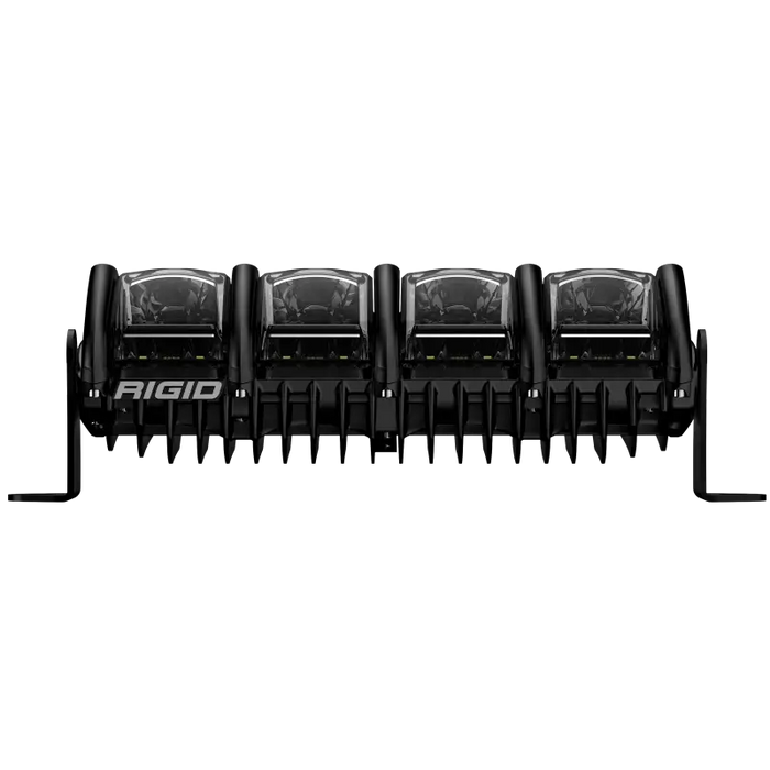 Front view of Rigid Industries 10in Adapt Light Bar with black and white LEDs