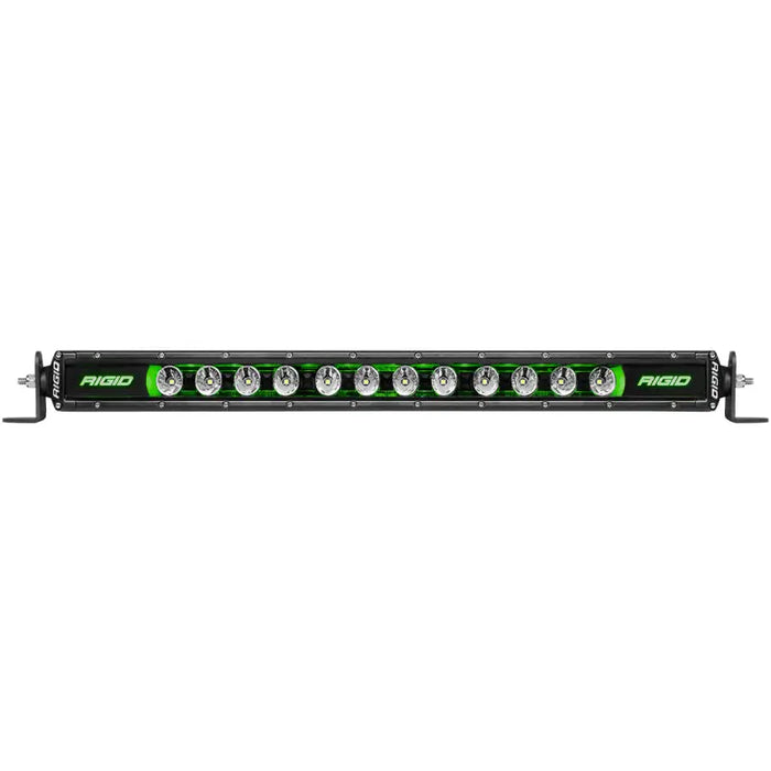 Rigid Industries 10in Radiance Plus LED Light Bar with green light and four lights
