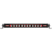 Black LED light bar with red and white lights from Rigid Industries Radiance Plus SR-Series.