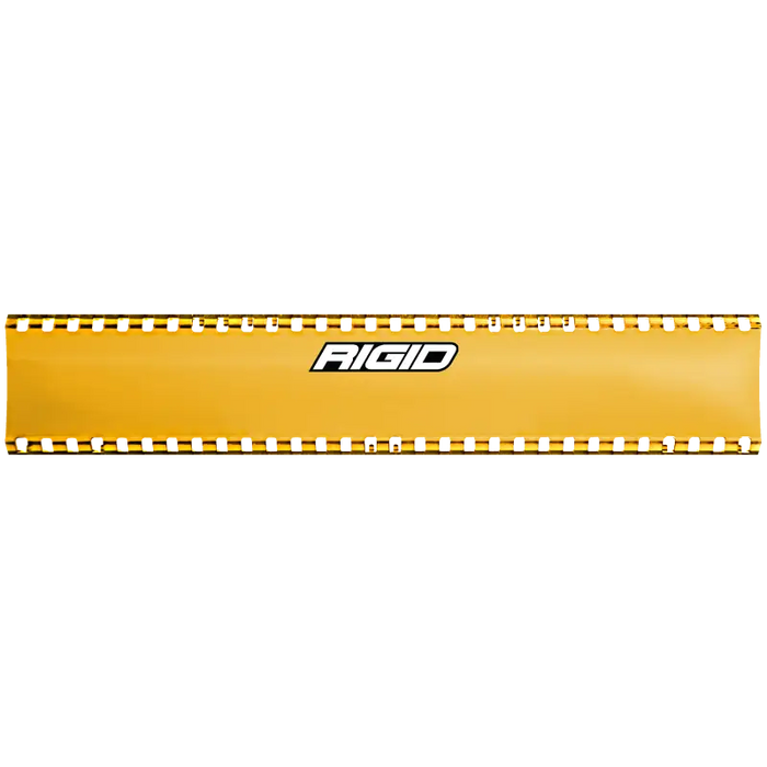 Yellow plastic tube with white and black stripe - Rigid Industries 10in SR-Series Light Cover for Jeep Wrangler and Ford Bronco.