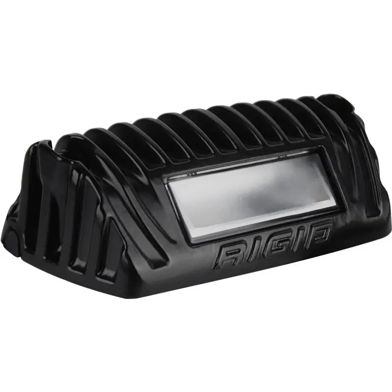 Rigid Industries 1x2 scene light with black motorcycle helmet