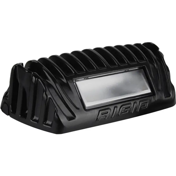 Rigid Industries 1x2 scene light with black motorcycle helmet