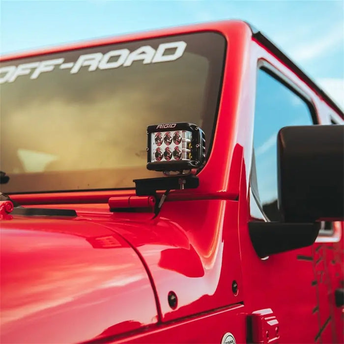 Red Jeep Wrangler A-Pillar Mount Kit with LEDs