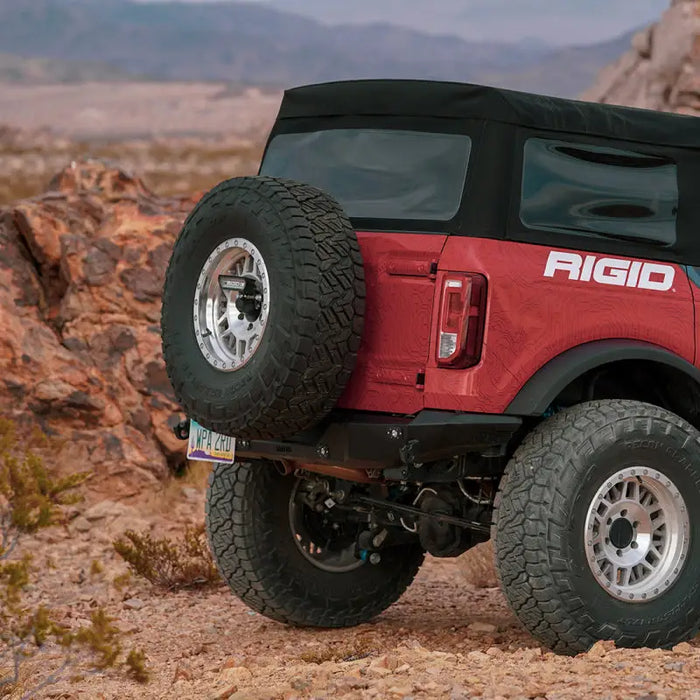 Rear chase pod light kit for the 2021+ Ford Bronco showcased on a Jeep WRL.