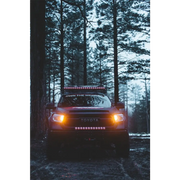 Rigid Industries 20in Adapt Light Bar with LED light bars in woods.