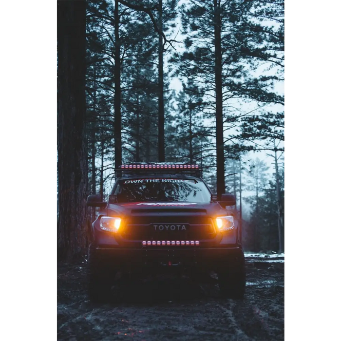 Rigid Industries 20in Adapt Light Bar with LED light bars in woods.