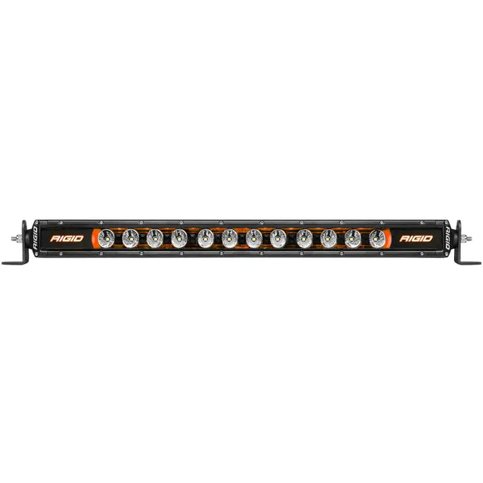 Rigid Radiance 20in LED Light Bar with Orange and White Lights.