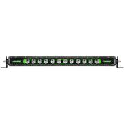 Rigid Industries 20in Radiance Plus SR-Series Single Row LED Light Bar with green light and multiple backlight options
