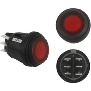 Rigid Industries red LED light on/off switch for Jeep Wrangler.