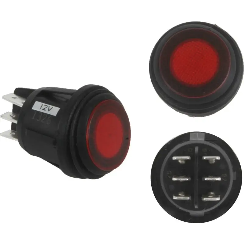 Rigid Industries red LED light on/off switch for Jeep Wrangler.