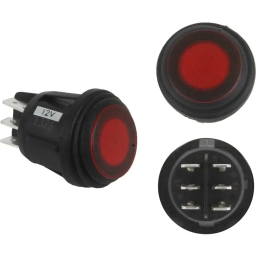 Rigid Industries red LED light on/off switch for Jeep Wrangler.