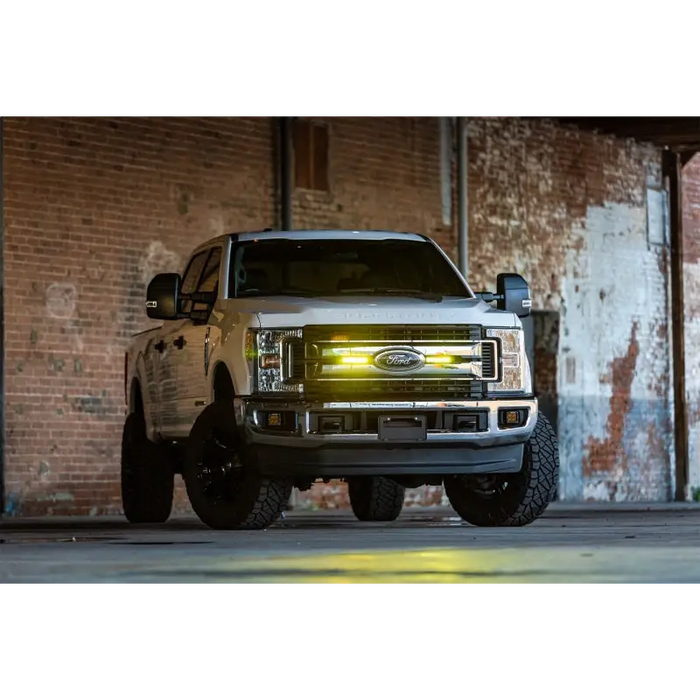 Rigid Industries 6in SR-Series Pro Dot / SAE Fog Lights - street legal white truck in parking lot