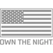 American flag with words down the night displayed on Rigid Industries 6in SR Series Spot - Midnight Edition